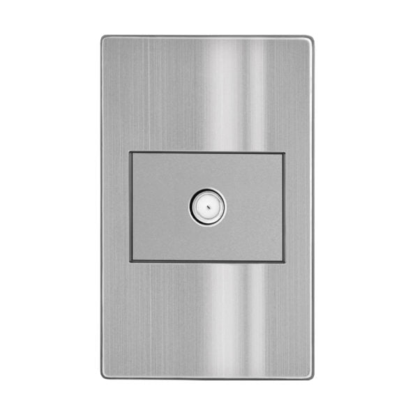 PLACA DE CONTACTO COXIAL PARA TELEVISION ACERO INOX