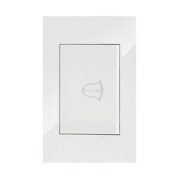 BOTON DE TIMBRE BLANCO MARCA ARTLITE CON PLACA, CHASIS Y BOTON ARMADO APL-213