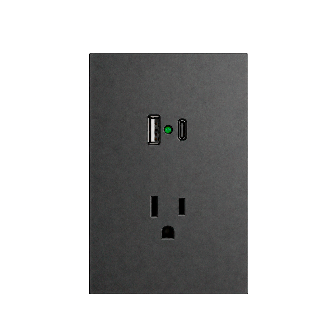 CONTACTO USB + 1 USB C + SENCILLO 3 VIAS GRIS OXFORD LUXURY ARTLITE APL-407
