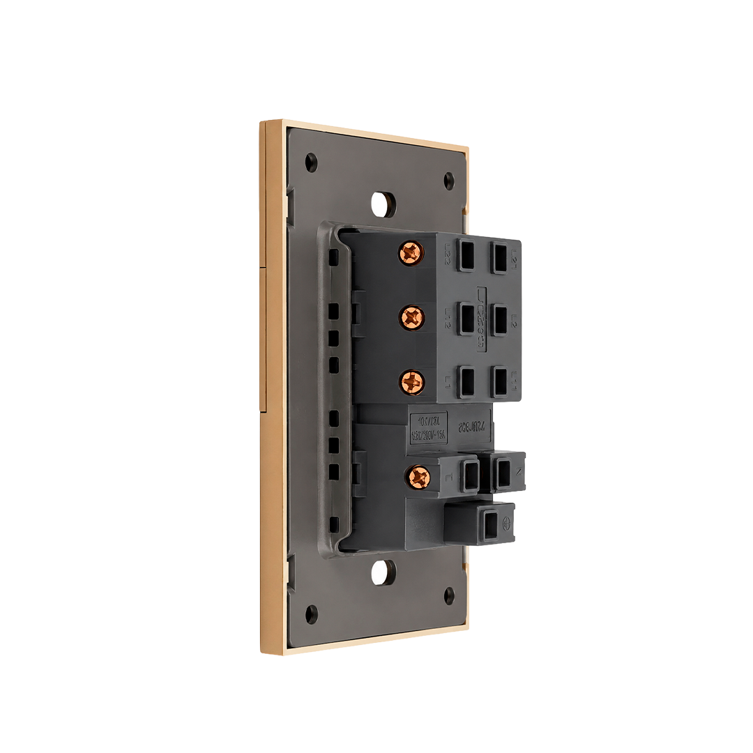 APAGADOR DOBLE + CONTACTO DORADO LUXURY ARTLITE APL-506