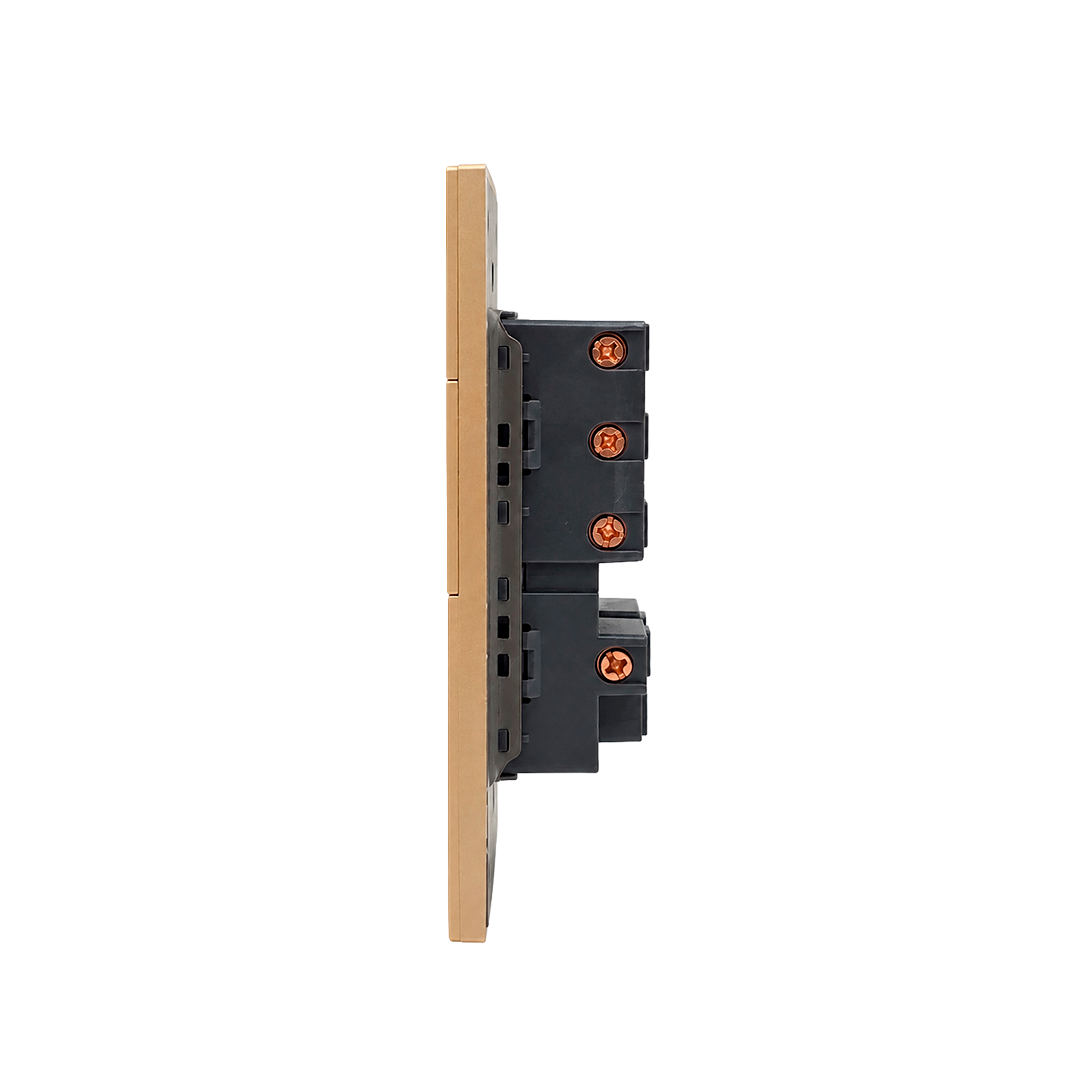 APAGADOR DOBLE + CONTACTO DORADO LUXURY ARTLITE APL-506