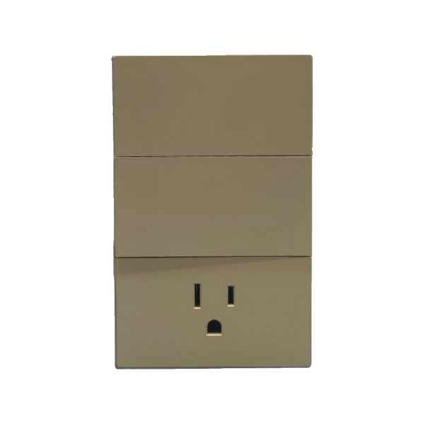 APAGADOR DOBLE + CONTACTO DORADO LUXURY ARTLITE APL-506