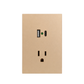CONTACTO USB + 1 USB C + SENCILLO 3 VIAS DORADO LUXURY ARTLITE APL-507