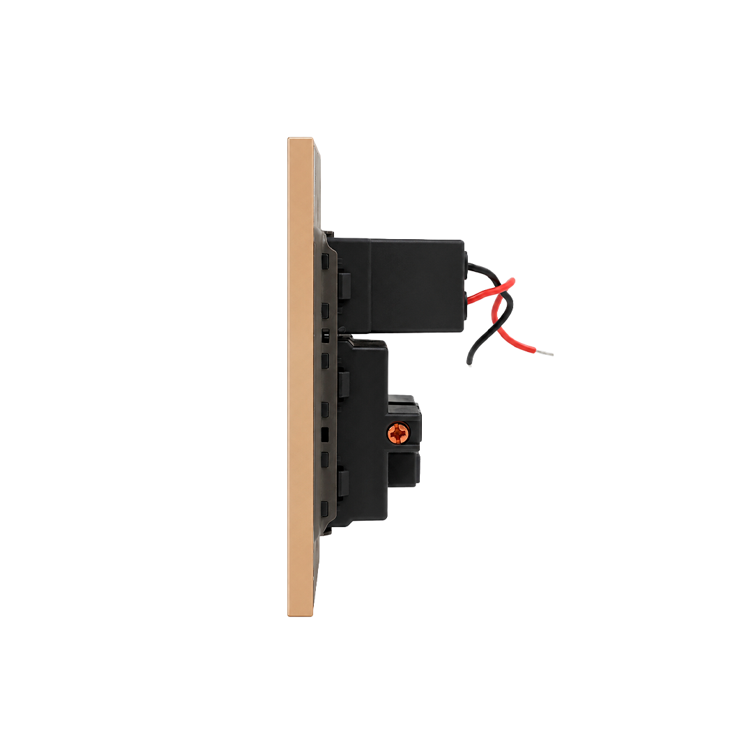 CONTACTO USB + 1 USB C + SENCILLO 3 VIAS DORADO LUXURY ARTLITE APL-507
