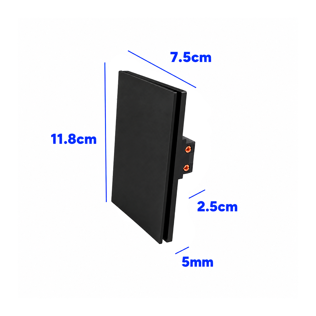 PLACA APAGADOR 1 INTERRUPTOR 3 VÍAS NEGRO LUXURY ARTLITE APL-601