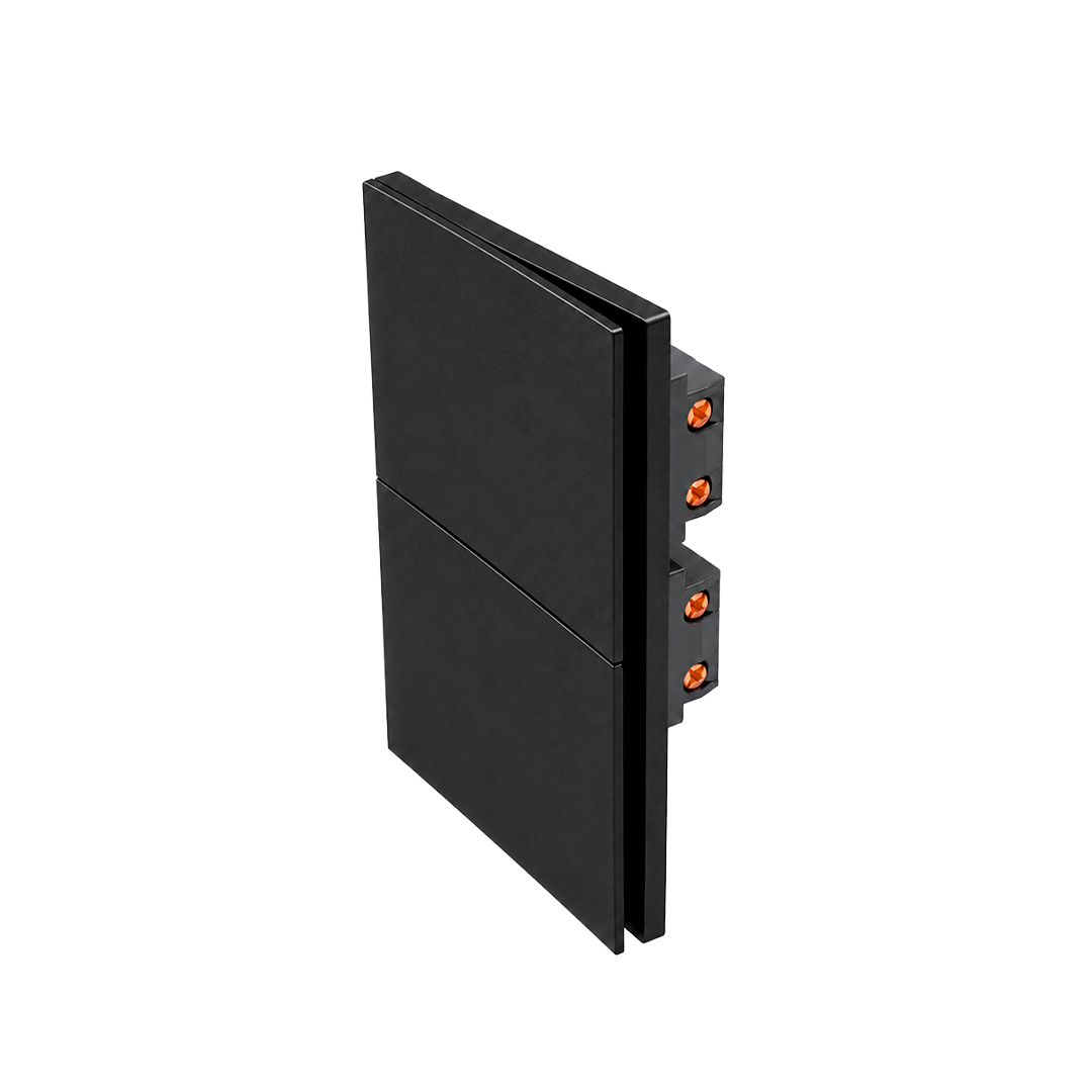 PLACA APAGADOR DOBLE INTERRUPTOR 3 VÍAS NEGRO LUXURY ARTLITE APL-602