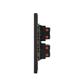 PLACA APAGADOR DOBLE INTERRUPTOR 3 VÍAS NEGRO LUXURY ARTLITE APL-602