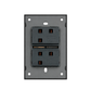 PLACA APAGADOR DOBLE INTERRUPTOR 3 VÍAS NEGRO LUXURY ARTLITE APL-602