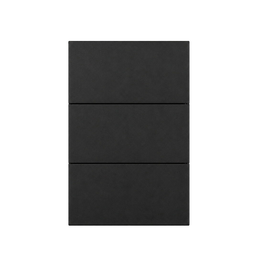 PLACA APAGADOR TRIPE INTERRUPTOR 3 VÍAS NEGRO LUXURY ARTLITE APL-603