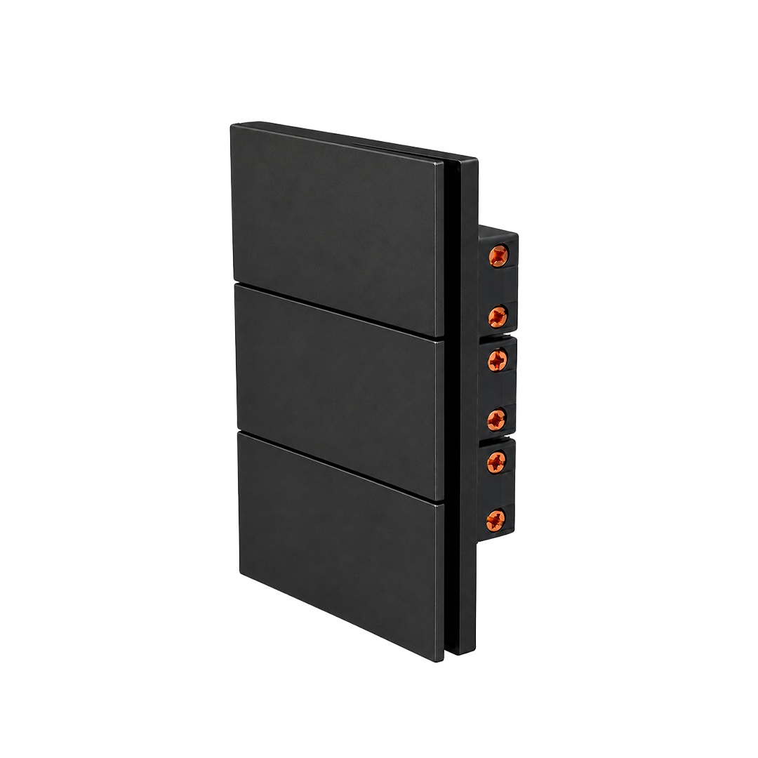PLACA APAGADOR TRIPE INTERRUPTOR 3 VÍAS NEGRO LUXURY ARTLITE APL-603