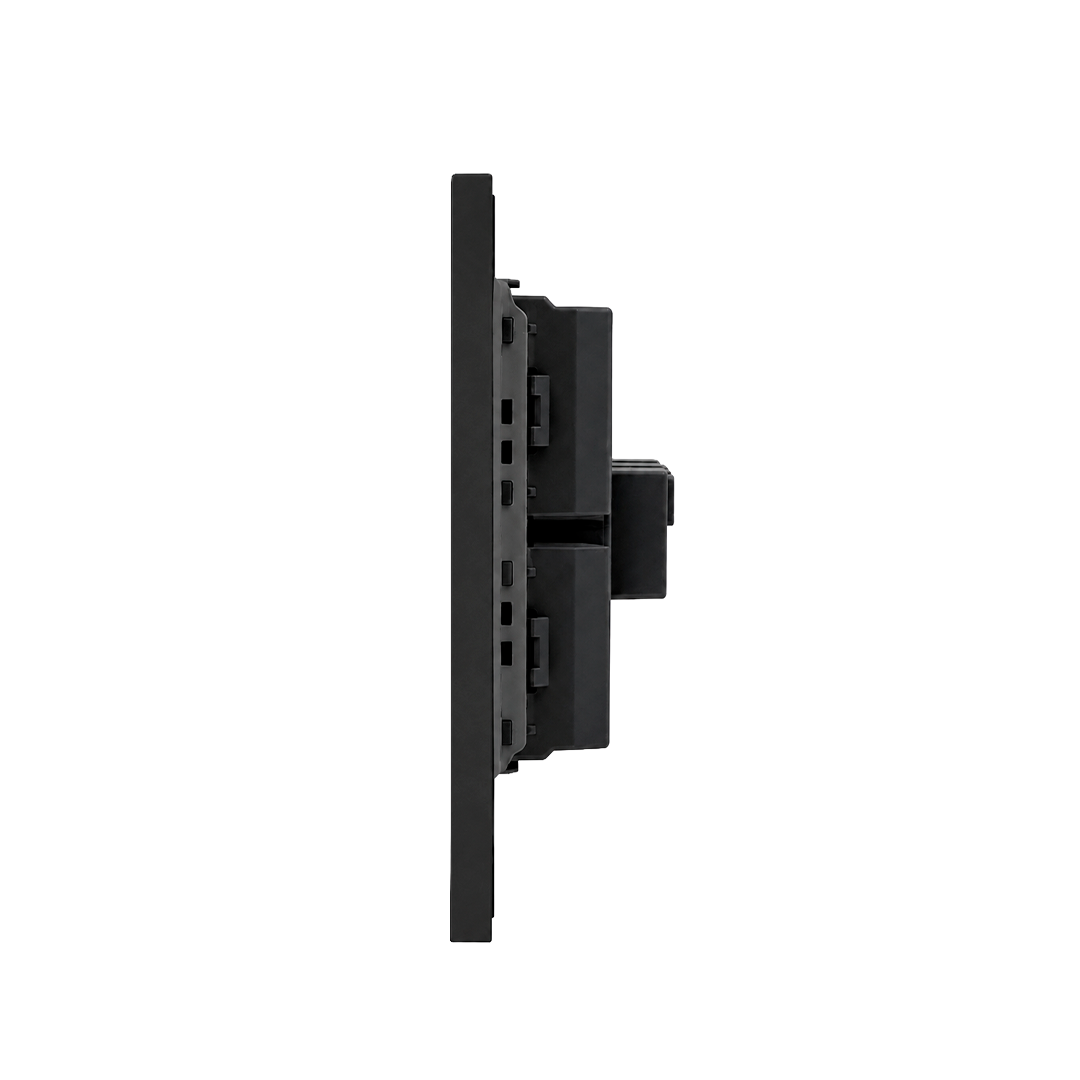 PLACA CONTACTO DOBLE NEGRO LUXURY ARTLITE APL-604