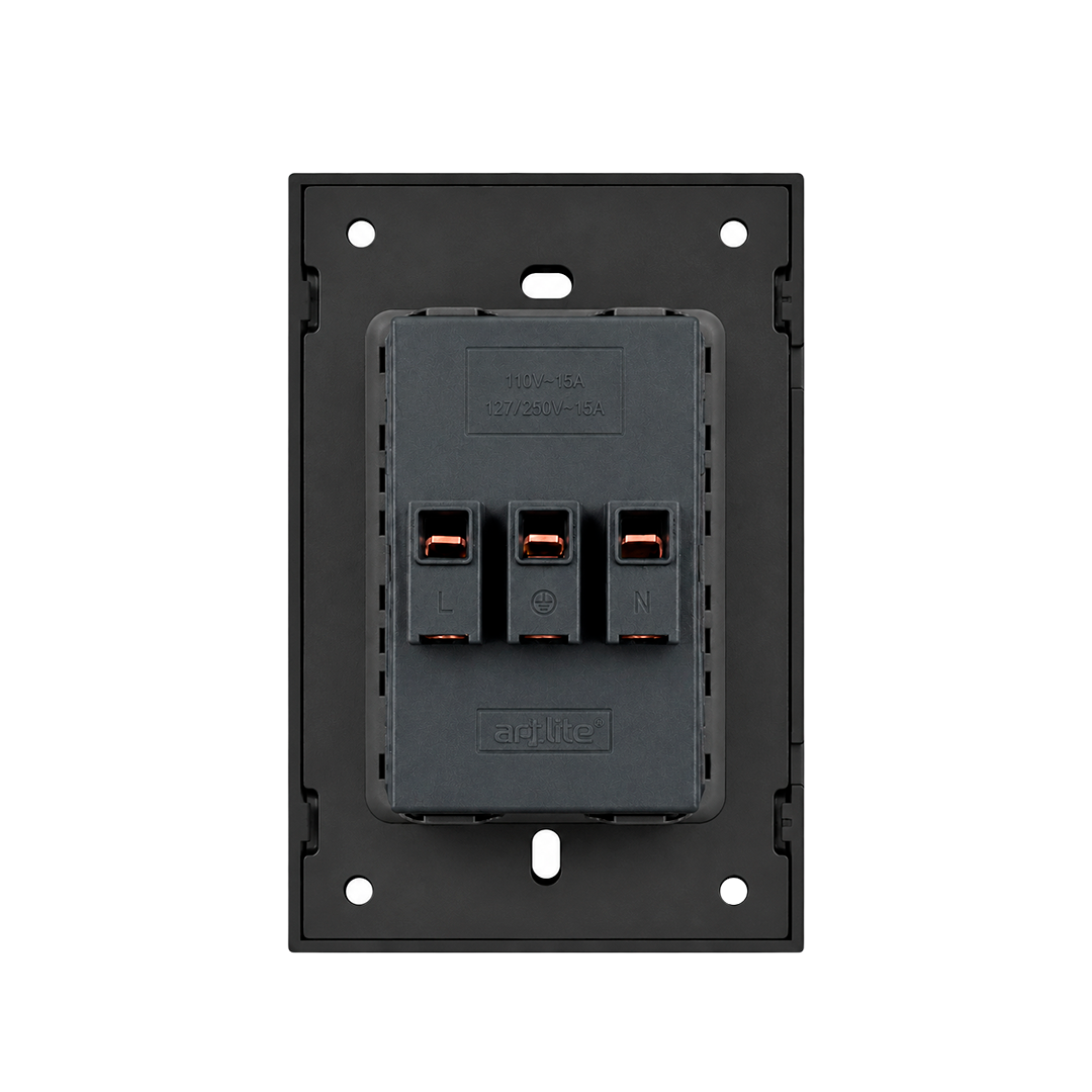 PLACA CONTACTO DOBLE NEGRO LUXURY ARTLITE APL-604