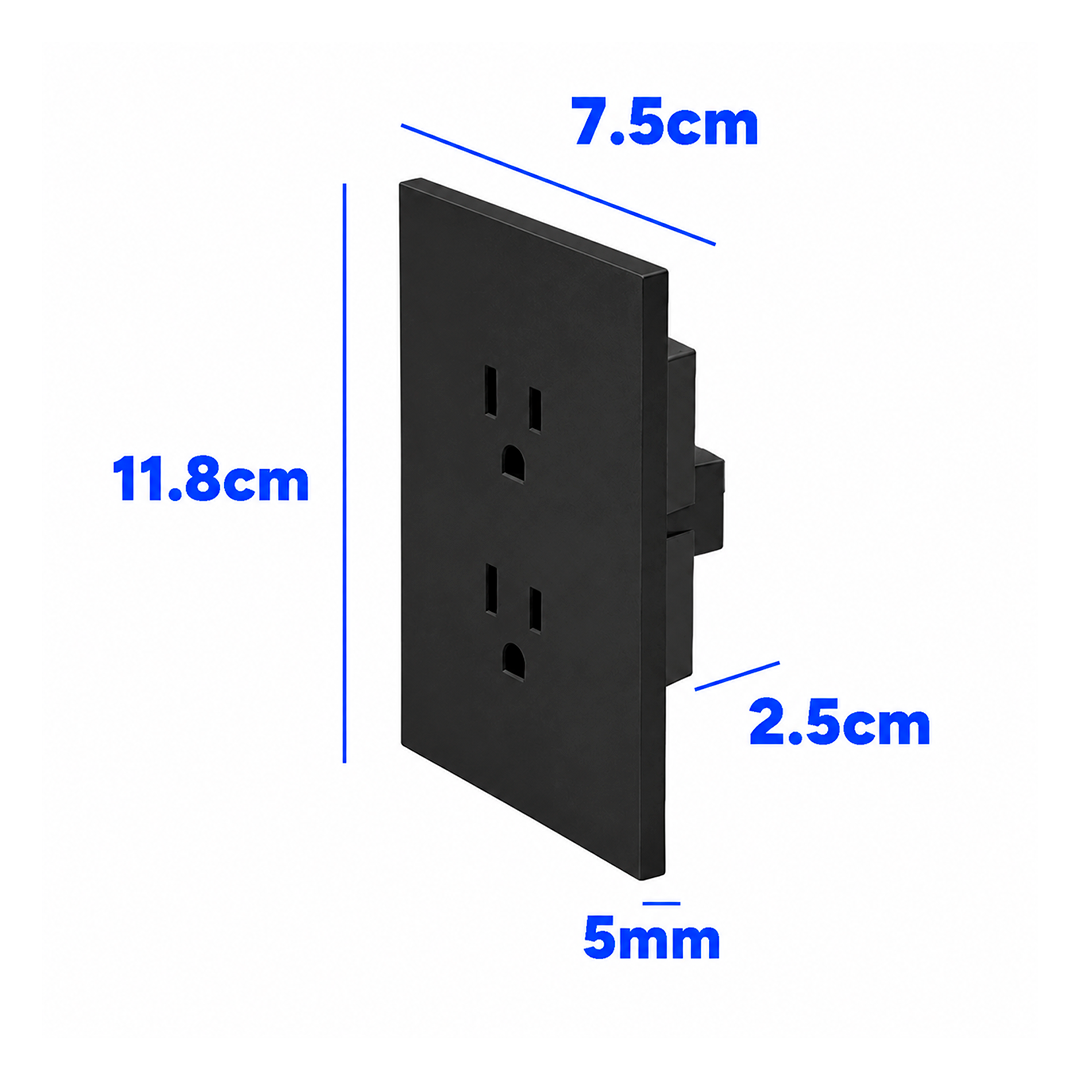 PLACA CONTACTO DOBLE NEGRO LUXURY ARTLITE APL-604