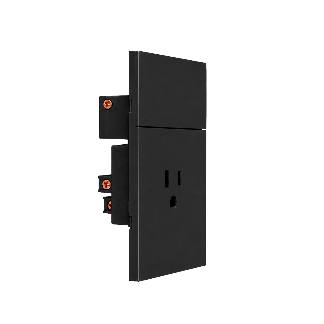 PLACA CONTACTO + APAGADOR NEGRO LUXURY ARTLITE APL-605