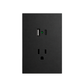 PLACA CONTACTO + USB A + USB C NEGRO LUXURY ARTLITE APL-607