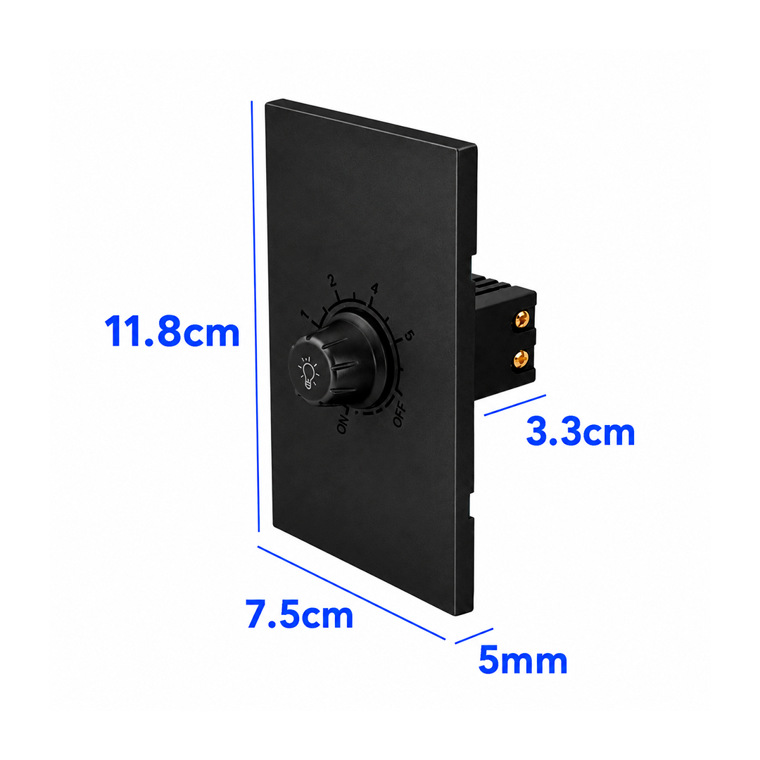 PLACA ATENUADOR DIMMER 100W NEGRO LUXURY ARTLITE APL-611