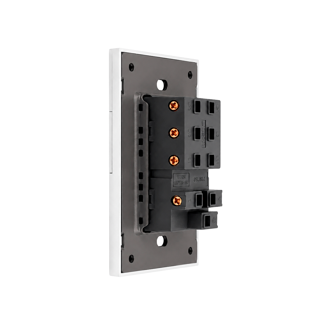 PLACA CONTACTO + 2 APAGADORES BLANCO LUXURY ARTLITE APL-706