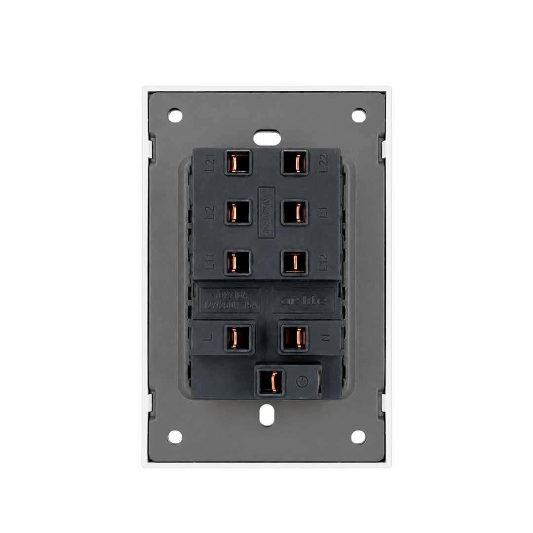 PLACA CONTACTO + 2 APAGADORES BLANCO LUXURY ARTLITE APL-706