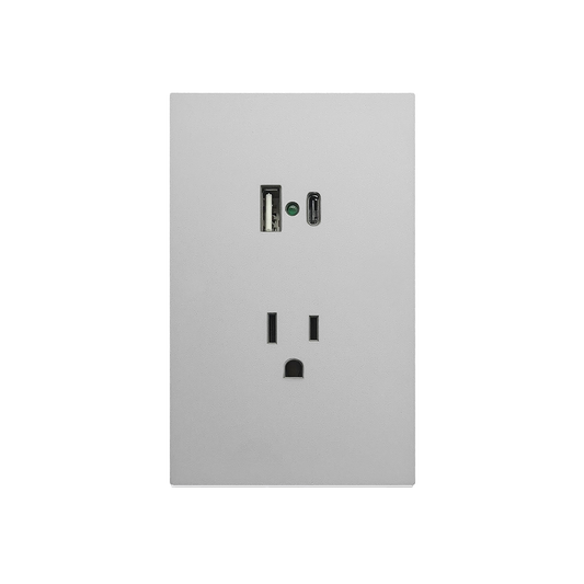 PLACA CONTACTO + USB A + USB C BLANCO LUXURY ARTLITE APL-707