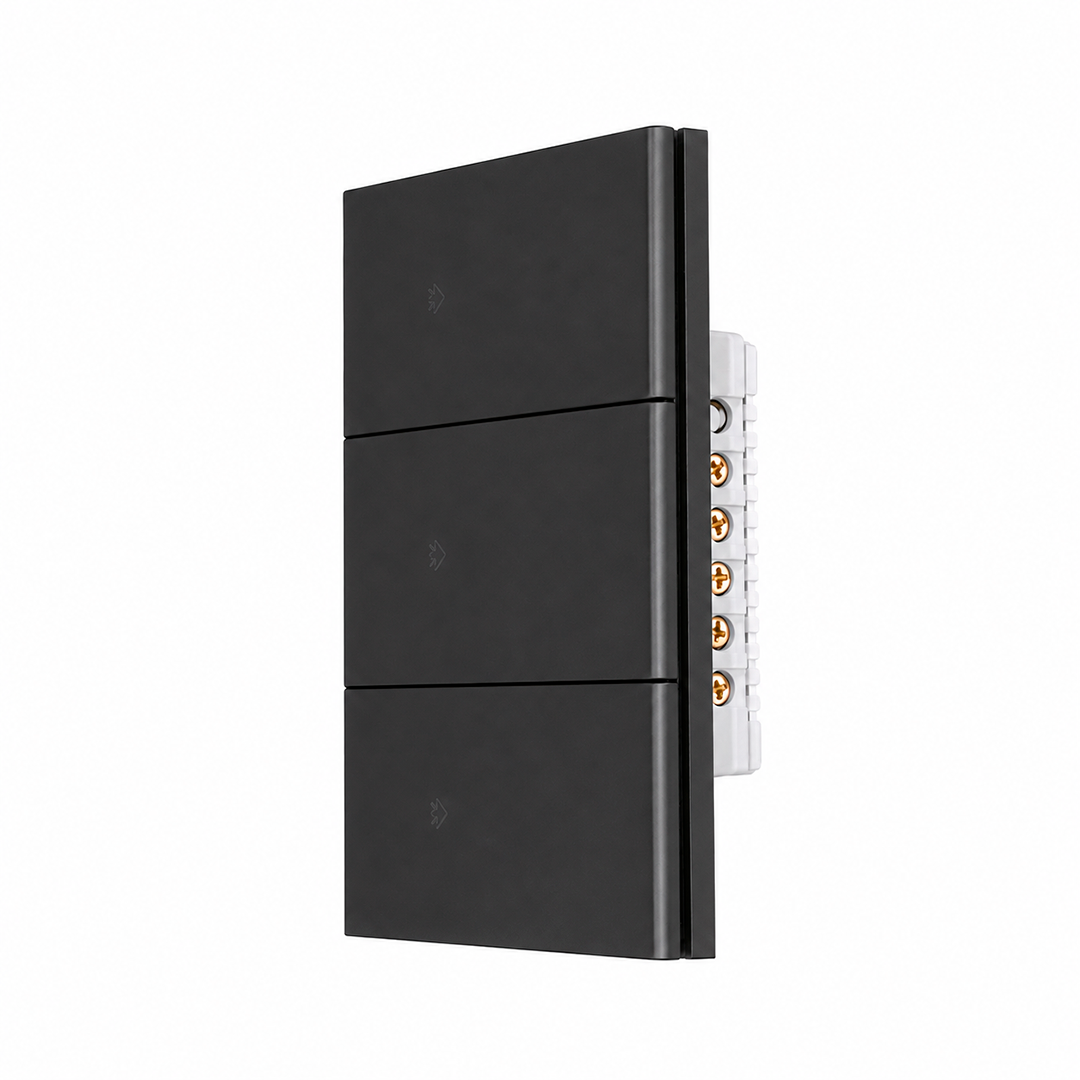 APAGADOR TRIPLE NEGRO SMART WIFI CON NEUTRO LUXURY ARTLITE APL-617