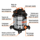 Aspiradora de sólidos y líquidos, 12 gal, acero inox, TRUPER, Truper, SKU 101524 — vista 3