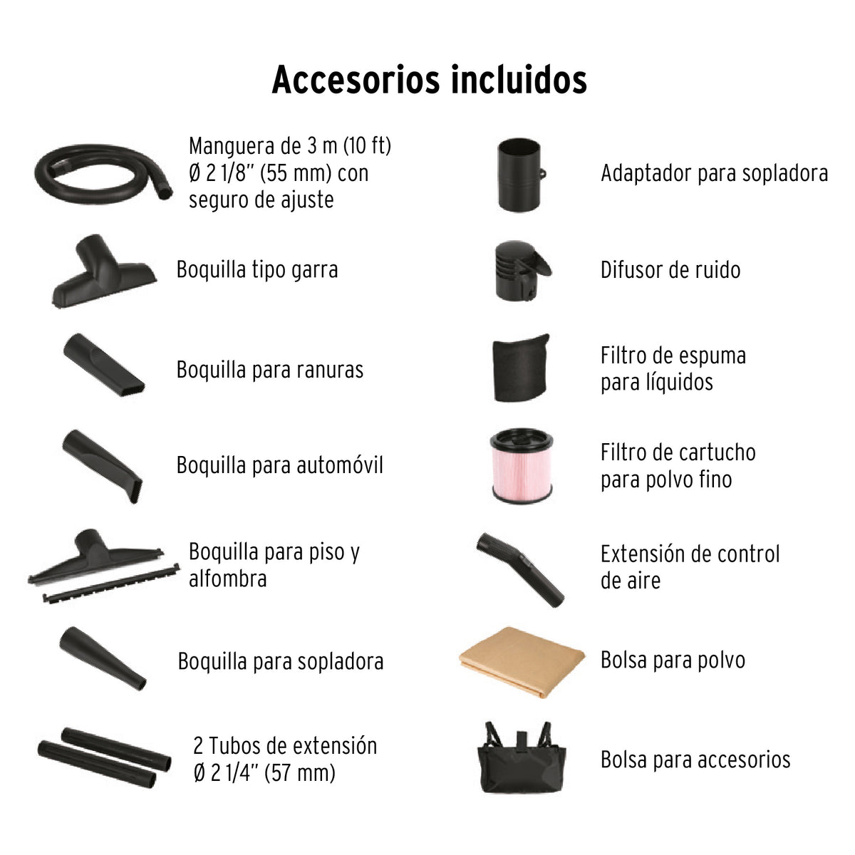 Aspiradora sólidos y líquidos, 16 gal, soplador desmontable, Truper, SKU 101522 — vista 4