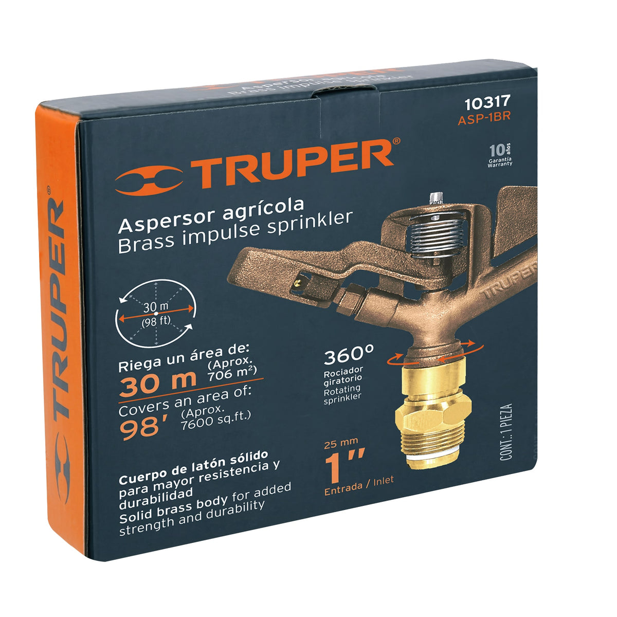 Aspersor agrícola de 1' fundido en latón, TRUPER, Truper, SKU 10317 — vista 2