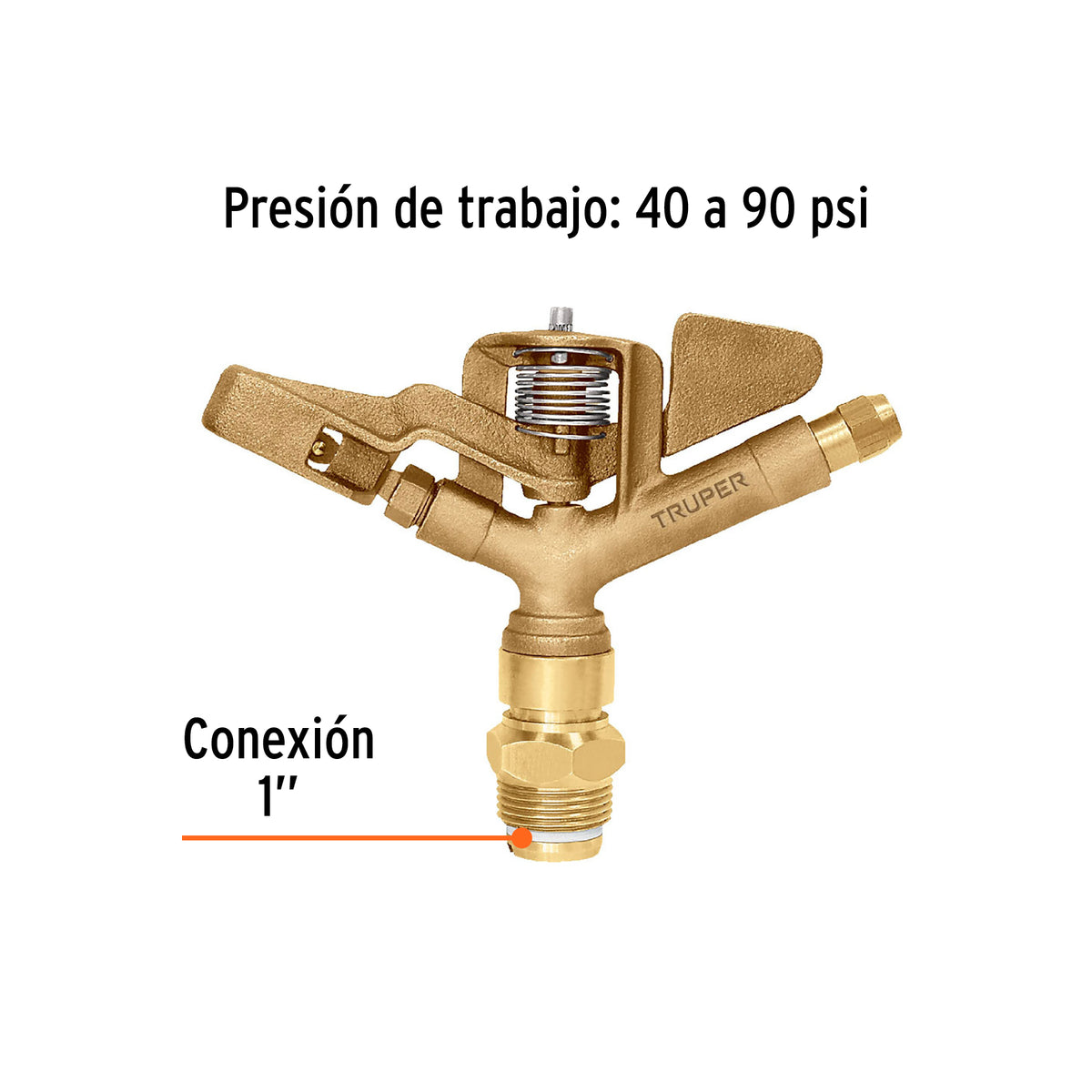 Aspersor agrícola de 1' fundido en latón, TRUPER, Truper, SKU 10317 — vista 4