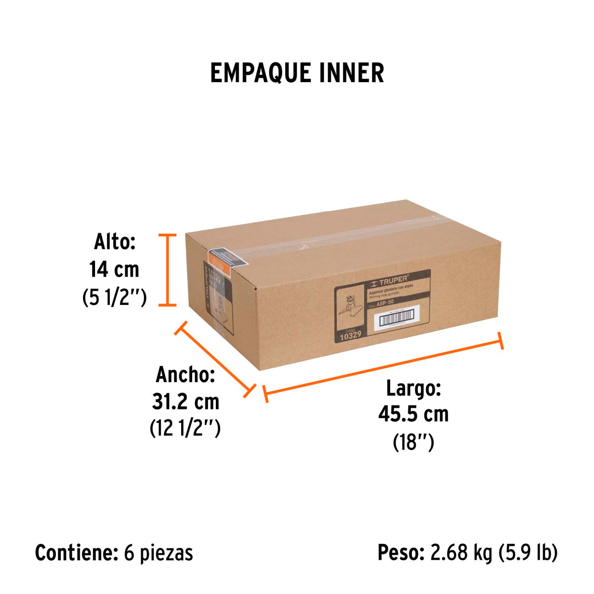 Aspersor base metálica, con aspas de aluminio, TRUPER, Truper, SKU 10329 — vista 6