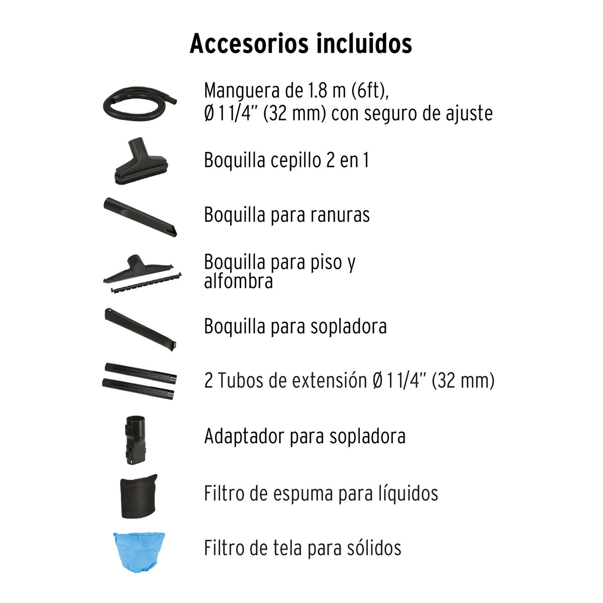 Aspiradora sólidos y líquidos, 5 gal, soplador desmontable, Truper, SKU 101521 — vista 4