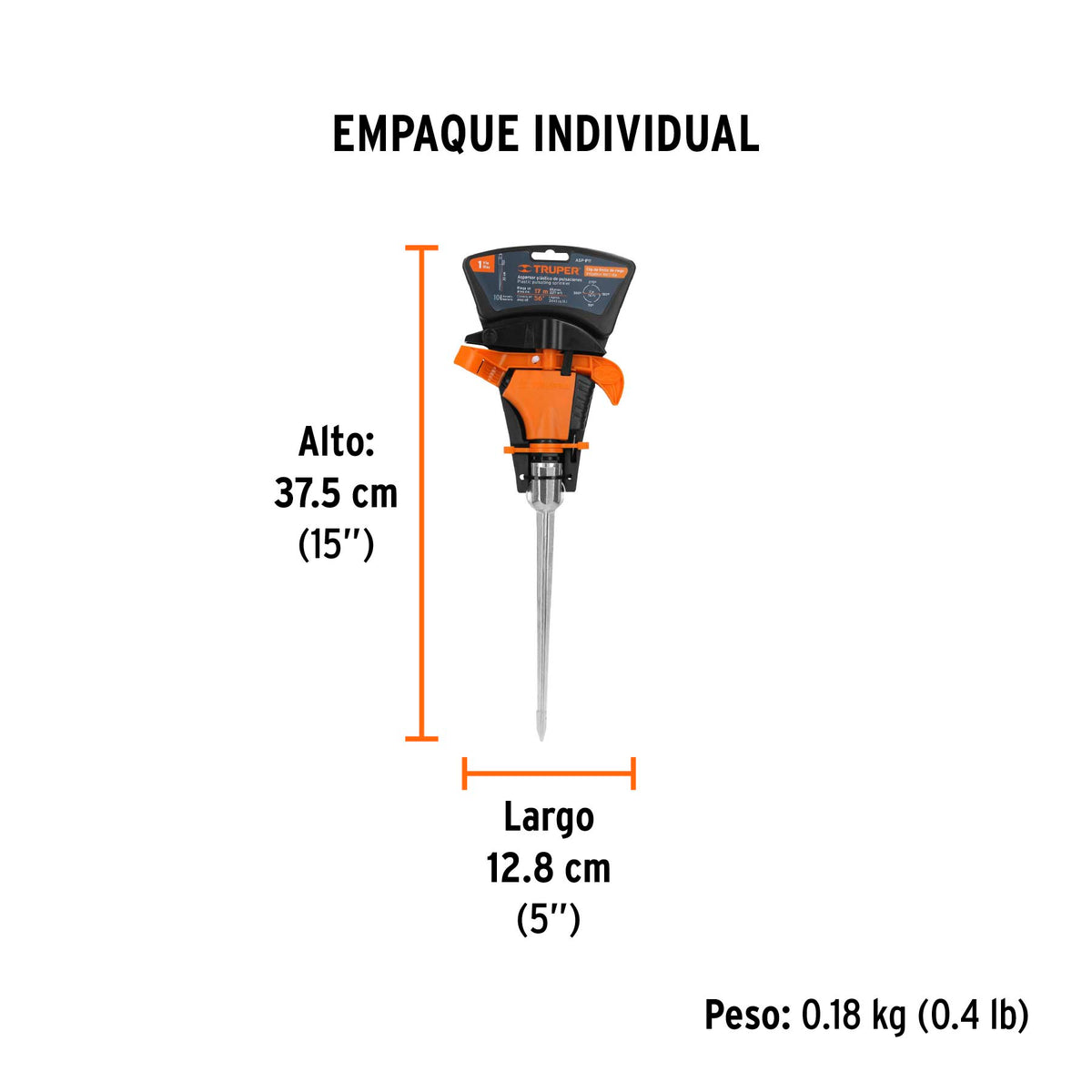 Aspersor plástico 11', una vía, estaca metálica, TRUPER, Truper, SKU 10336 — vista 5