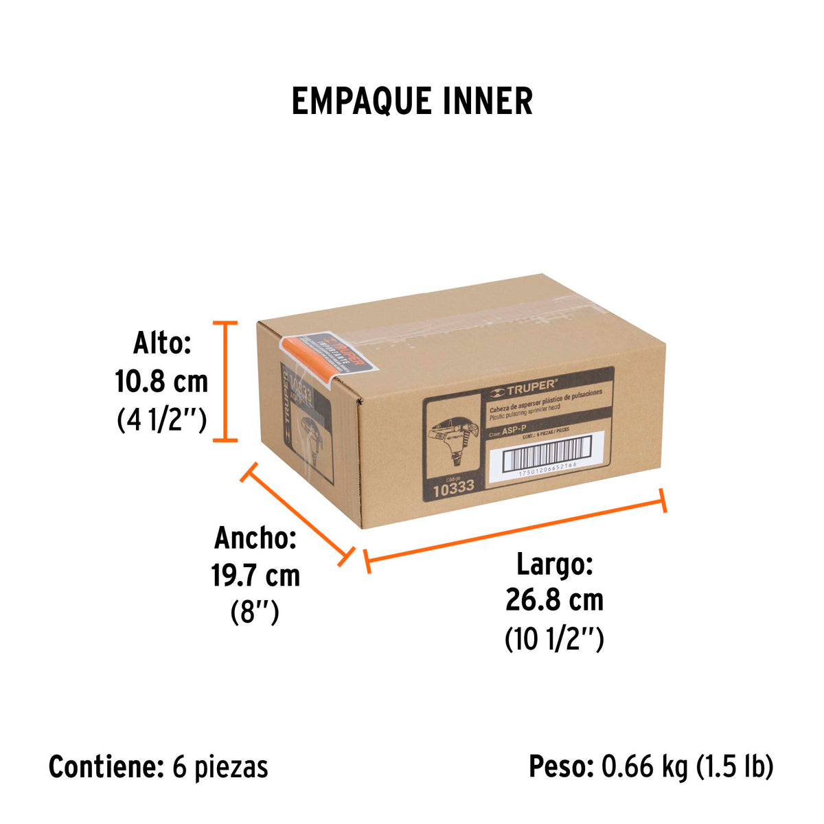 Aspersor plástico cabeza sola, TRUPER, Truper, SKU 10333 — vista 6