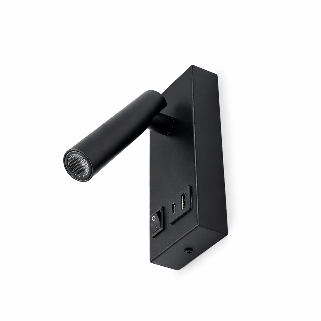 LÁMPARA MURO LECTURA RECAMARA USB + USB C ARTLITE ADE-039
