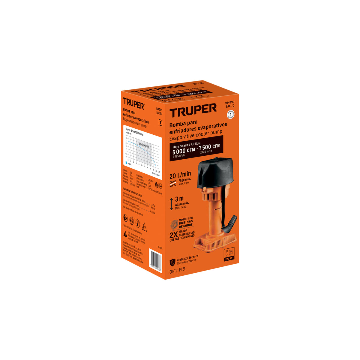 Bomba para enfriadores y refrigeradores, 70W, TRUPER — foto oficial 2