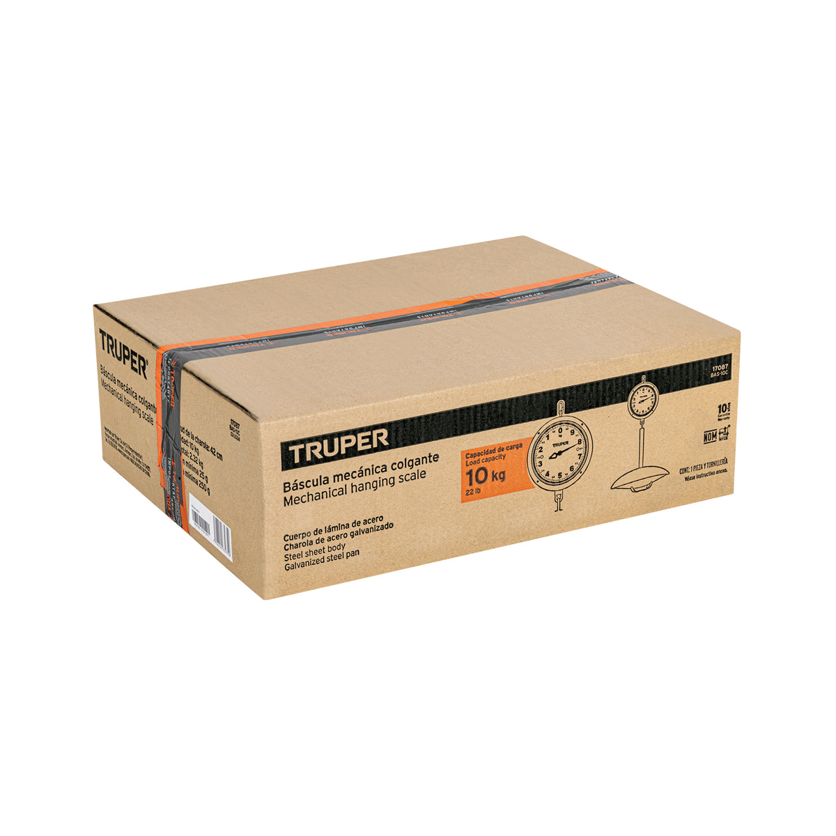 Báscula capacidad 10 kg mecánica colgante TRUPER — foto oficial 2
