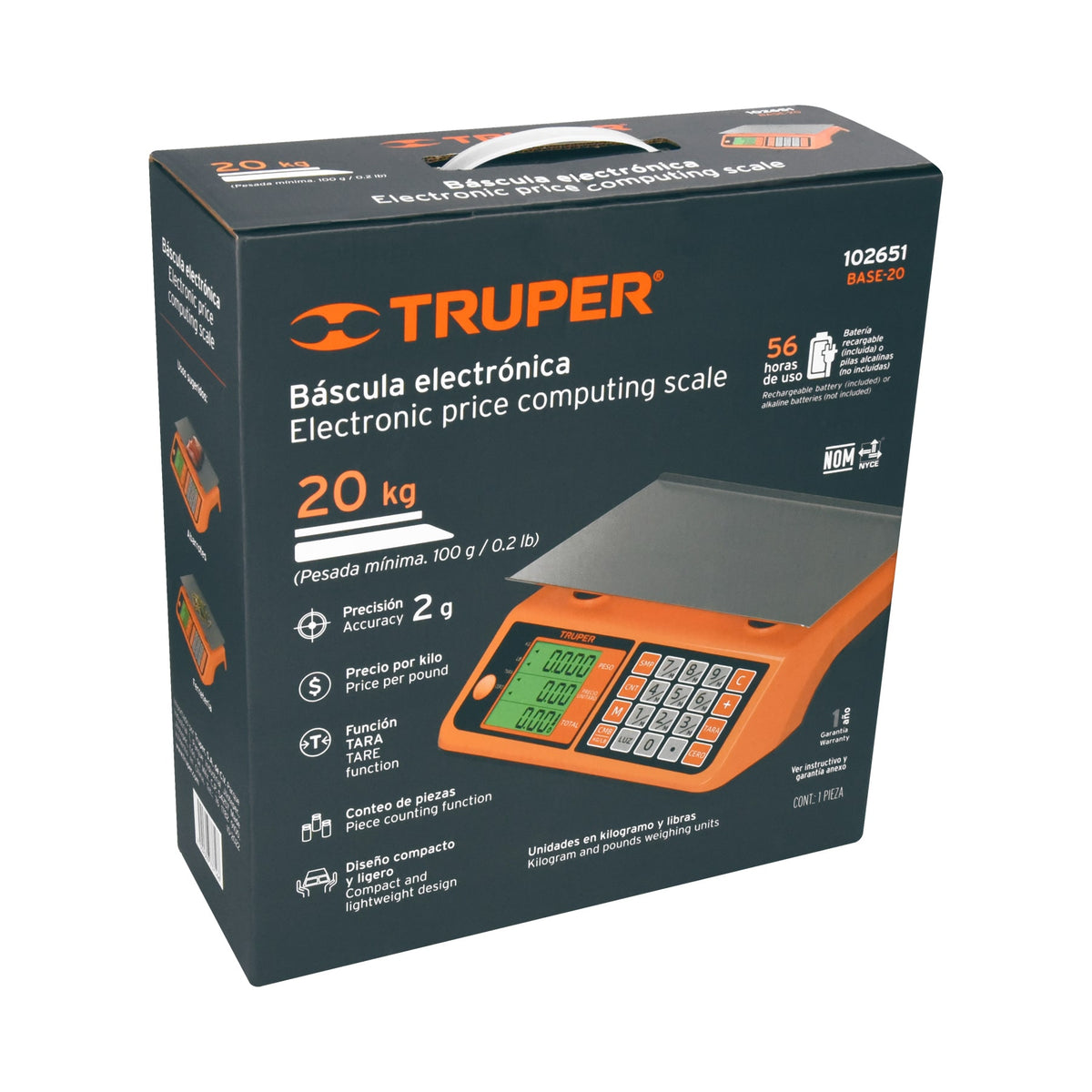 Báscula electrónica multifunciones 20 kg, TRUPER — foto oficial 2