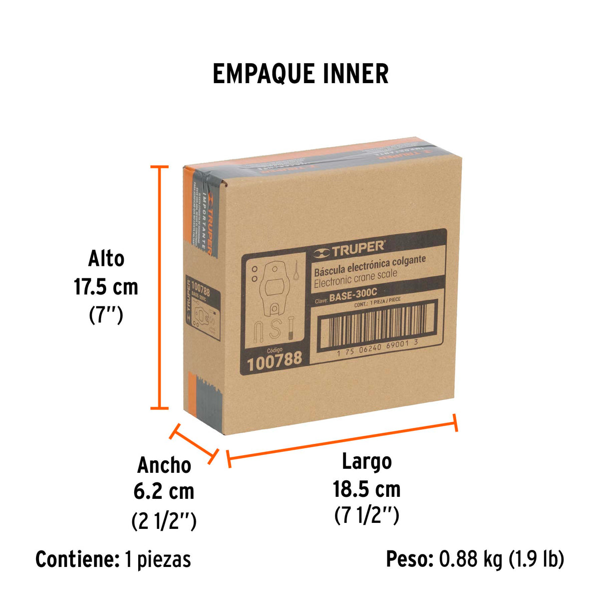 Báscula electrónica colgante, de pilas, 300 kg, TRUPER, Truper, SKU 100788 — vista 6