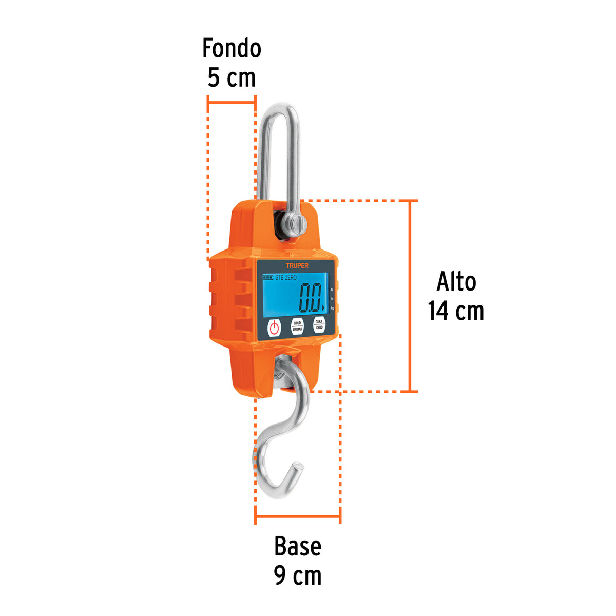 Báscula electrónica colgante, de pilas, 300 kg, TRUPER, Truper, SKU 100788 — vista 4