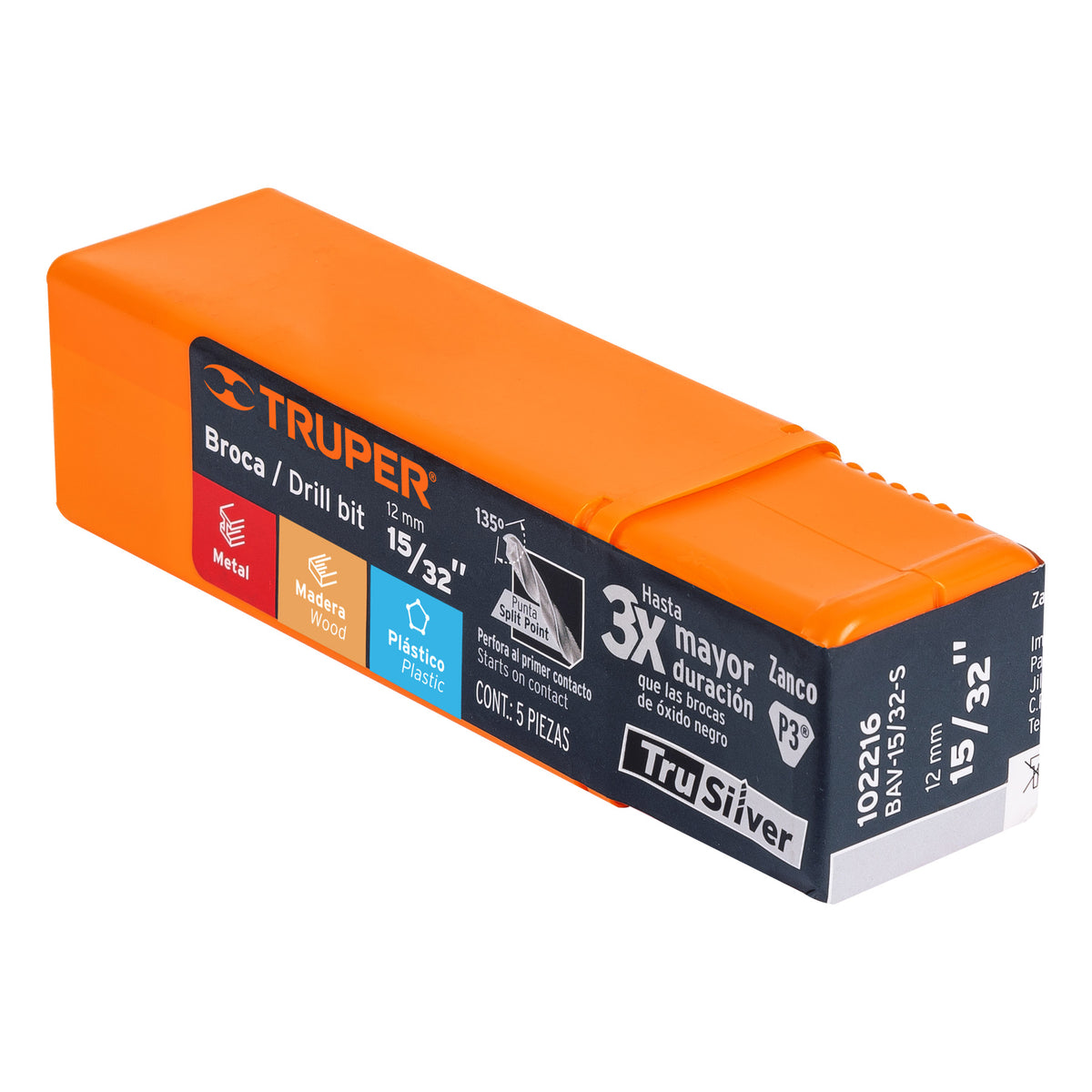 Broca HSS 15/32' Trusilver para metal, TRUPER — foto oficial 2