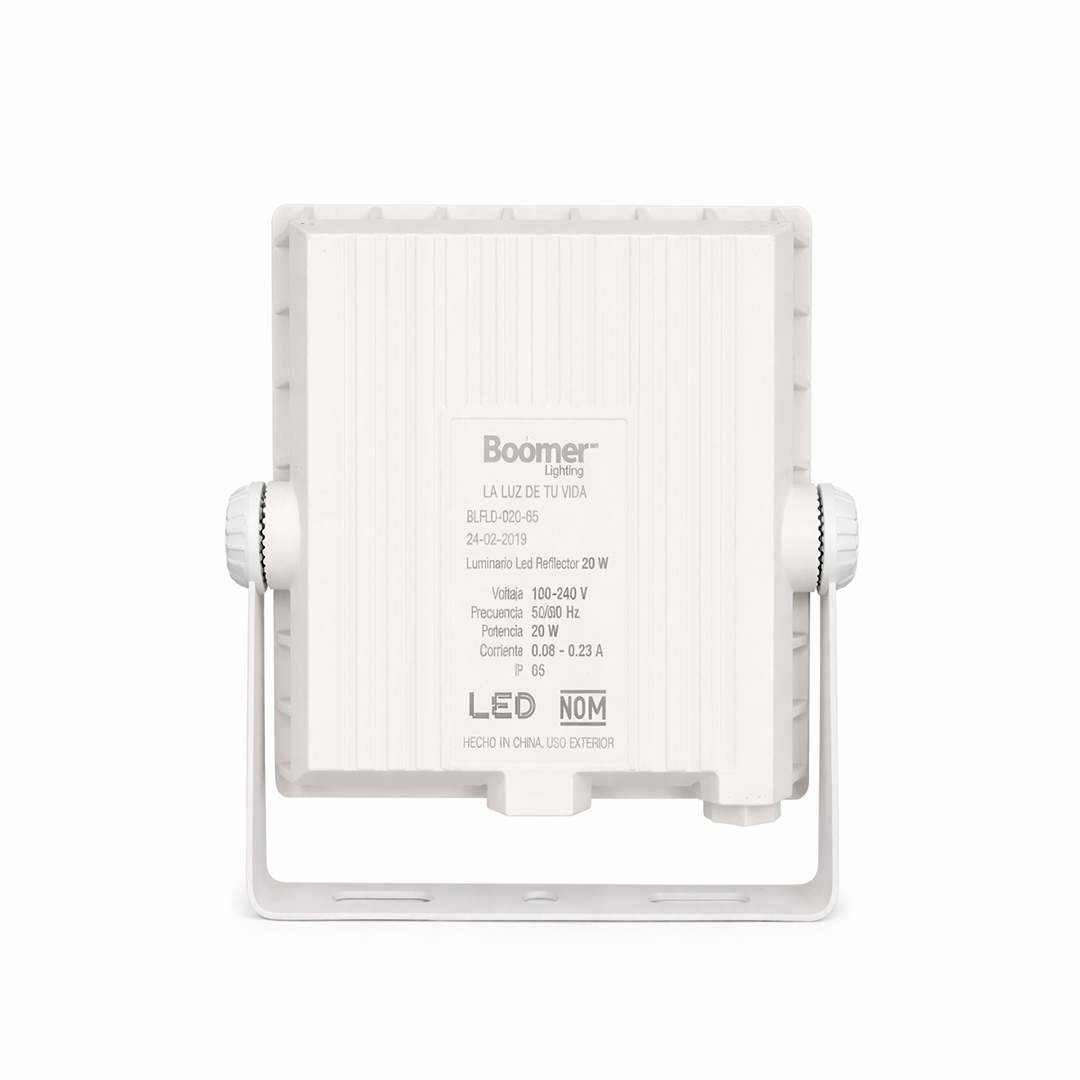 REFLECTOR LED SLIM BLANCO 20W 65K LUZ FRIA BOOMER BLFLD-020-65