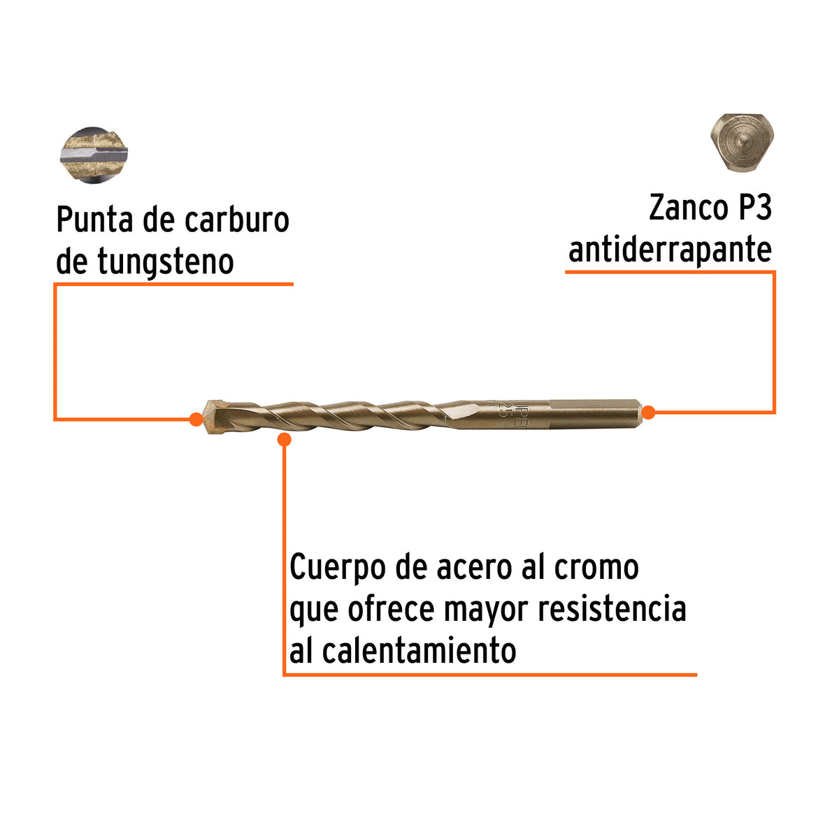Broca para concreto 10 x 125 mm, TRUPER, Truper, SKU 102348 — vista 3