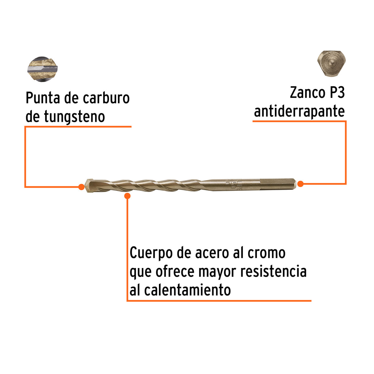 Broca para concreto 10 x 150 mm, TRUPER, Truper, SKU 102349 — vista 3