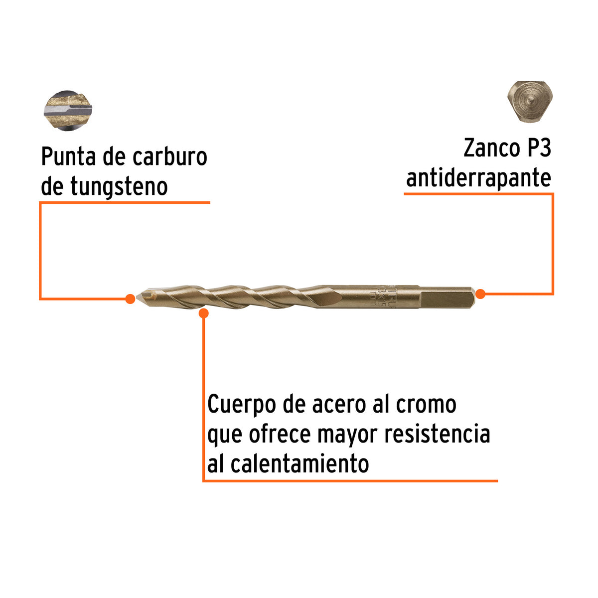 Broca para concreto 13 x 150 mm, TRUPER, Truper, SKU 102351 — vista 3