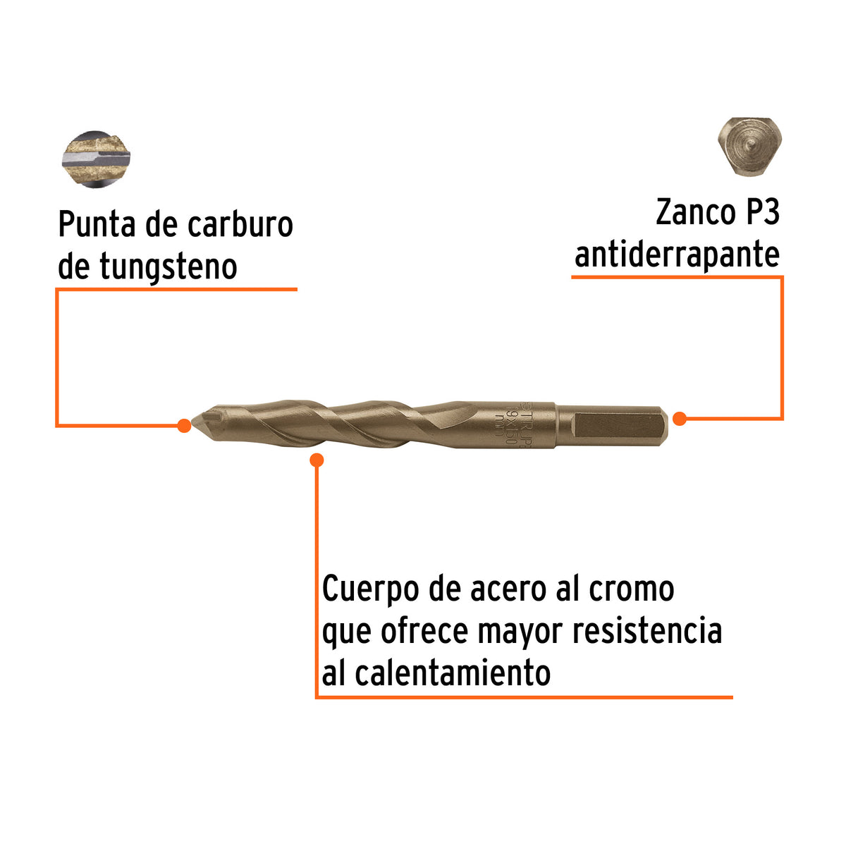 Broca para concreto 19 x 150 mm, TRUPER, Truper, SKU 102355 — vista 3