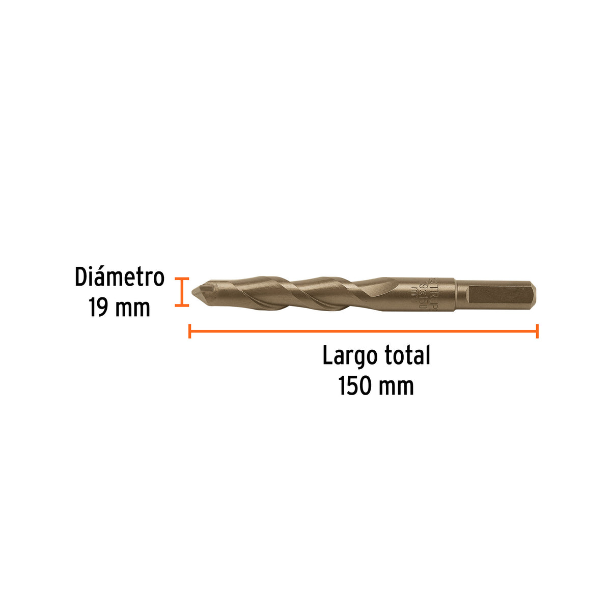 Broca para concreto 19 x 150 mm, TRUPER, Truper, SKU 102355 — vista 4