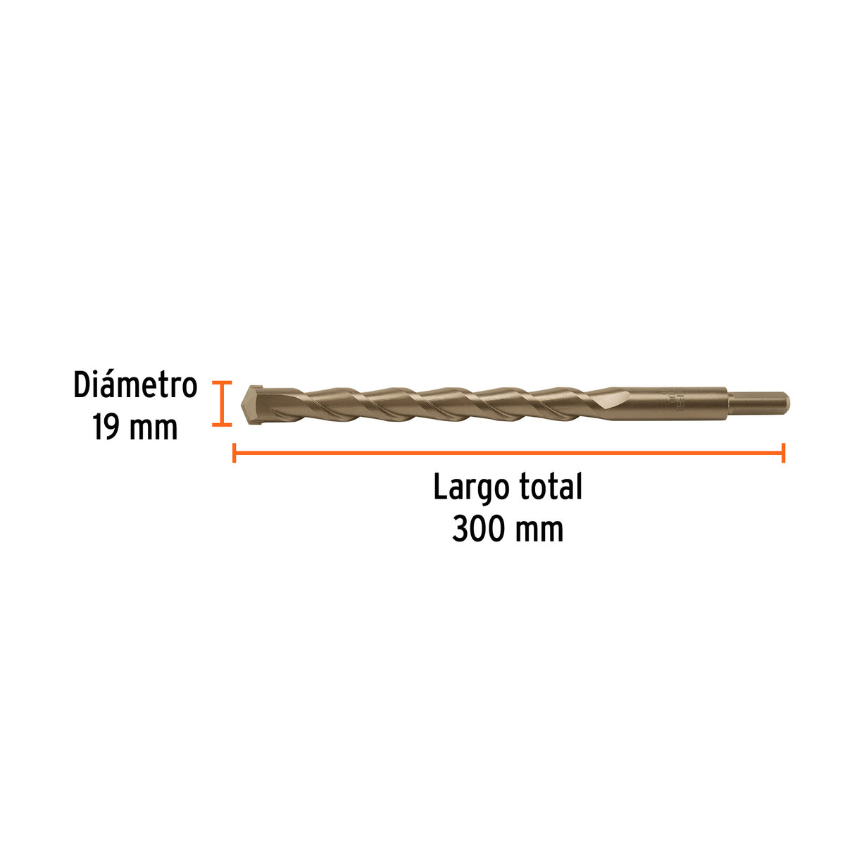 Broca para concreto 19 x 300 mm, TRUPER, Truper, SKU 102356 — vista 4