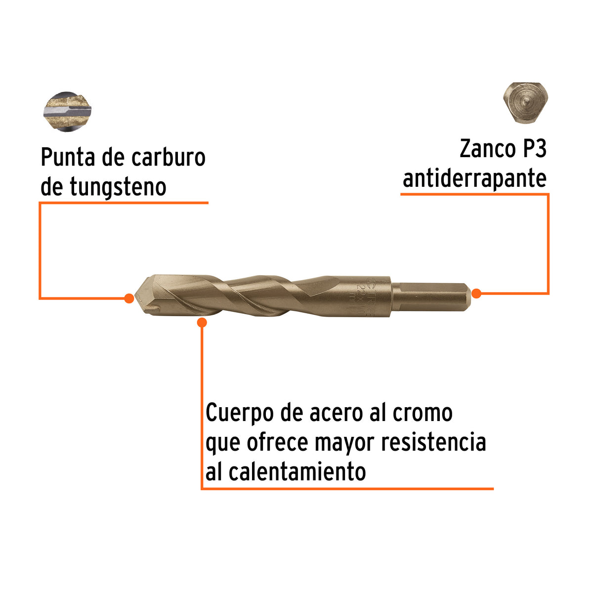 Broca para concreto 22 x 150 mm, TRUPER, Truper, SKU 102357 — vista 3
