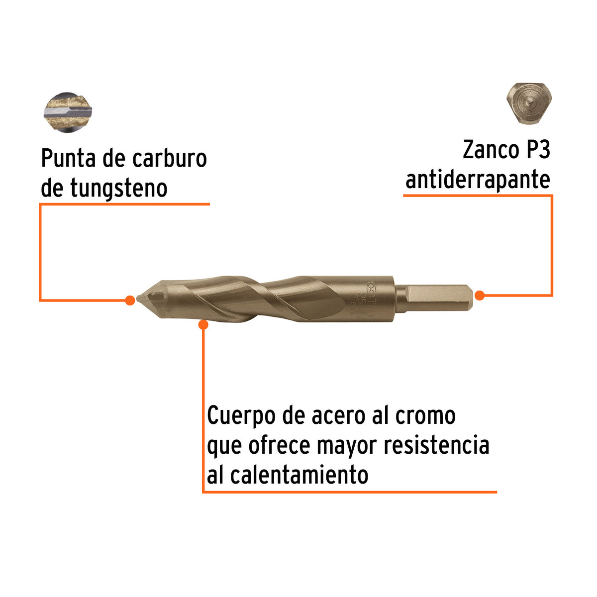 Broca para concreto 25 x 150 mm, TRUPER, Truper, SKU 102359 — vista 3
