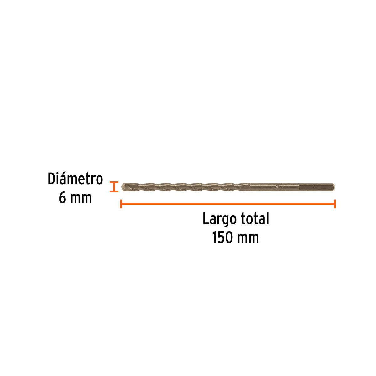 Broca para concreto 6 x 150 mm, TRUPER, Truper, SKU 102343 — vista 4