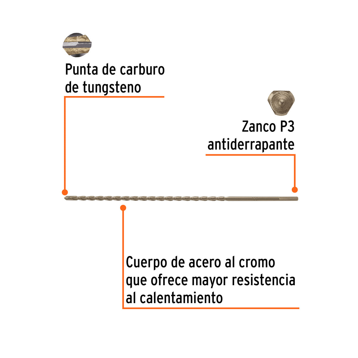 Broca para concreto 6 x 300 mm, TRUPER, Truper, SKU 102344 — vista 3